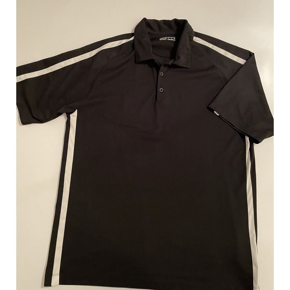 Nike Golf Dri-FIT Polo Shirt Athletic Stripe Detail Black XL